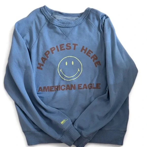 American Eagle “Happiest Here” Oversized Printed Sweatshirt - Picture 4 of 4